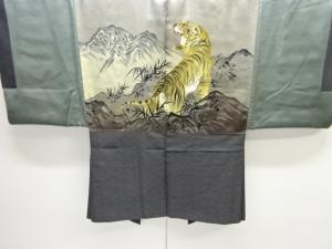 アンティーク　虎模様肩裏男物羽織